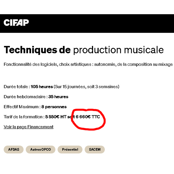 ecole musique cifap